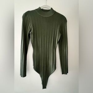 Green Misguided Brand ribbed bodysuit size 8 from Asos